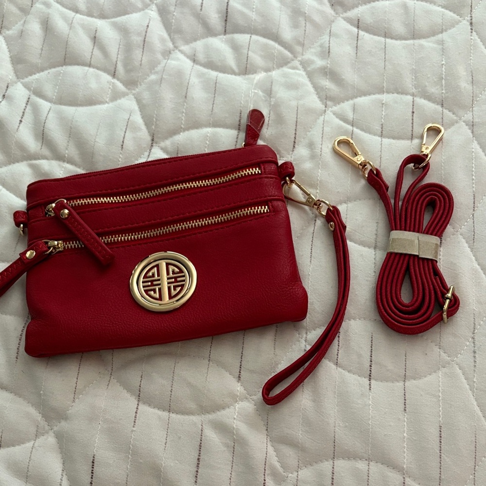 Elegant Red Leather Women's Bag